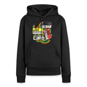 Synthétiseurs Synthétiseur Synthé - Sweat à capuche Premium bio Femme - noir - Devant - Julia (174cm)