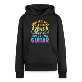 Guitariste Filles Guitariste - Funny Guitar Playe - Sweat à capuche Premium bio Femme - noir - Devant - Julia (174cm)