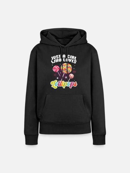 Lutscher Süßigkeiten Geschenk - Frauen Premium Bio Hoodie - Schwarz