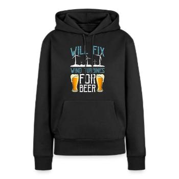 Wind Turbine Tech Will Fix Wind Turbines Windmill - Frauen Premium Bio Hoodie - Schwarz - Vorne - Julia (174cm)