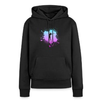 Singen - Frauen Premium Bio Hoodie - Schwarz - Vorne - Julia (174cm)