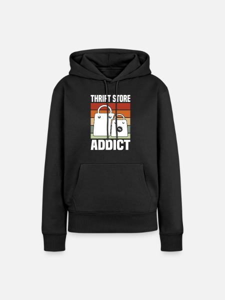Secondhandladen Secondhand Öko Hipster Gebraucht - Frauen Premium Bio Hoodie - Schwarz