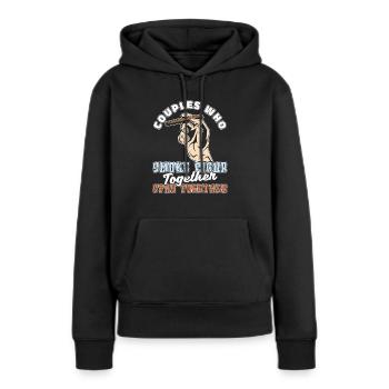 Paire de cigares - Sweat à capuche Premium bio Femme - noir - Devant - Julia (174cm)