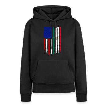 États-Unis Amérique Immigrants Citoyens américains FL américain - Sweat à capuche Premium bio Femme - noir - Devant - Julia (174cm)