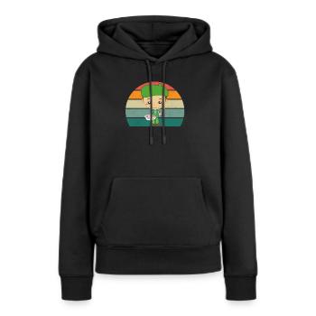 Peintre Peintre Dessin Dessinatrice Dessinatrice Couleur - Sweat à capuche Premium bio Femme - noir - Devant - Julia (174cm)