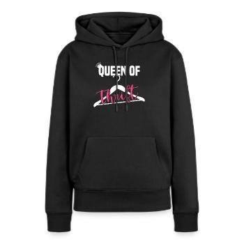 Magasin d’occasion Eco Hipster d’occasion - Sweat à capuche Premium bio Femme - noir - Devant - Julia (174cm)