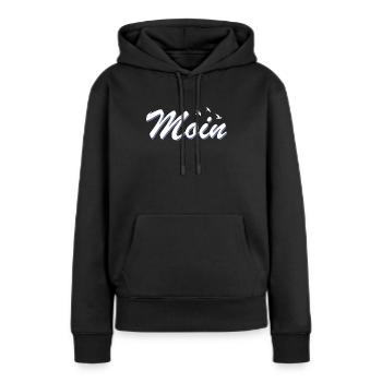 Lune - Sweat à capuche Premium bio Femme - noir - Devant - Julia (174cm)