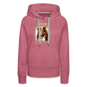 Collie Dog Saying Collie Design - Sweat à capuche Premium bio Femme - mauve - Devant - Isabella (175cm)