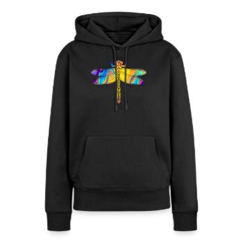 Libellule Libellules Insectes Libellules - Sweat à capuche Premium bio Femme - noir - Devant - Julia (174cm)