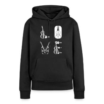 Contrebasse LOVE Contrebassiste Contrebasse Contrebasse Ins - Sweat à capuche Premium bio Femme - noir - Devant - Julia (174cm)