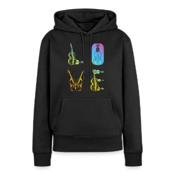 Contrebasse LOVE Contrebasse Instrument Contrebasse - Sweat à capuche Premium bio Femme - noir - Devant - Julia (174cm)