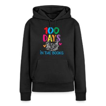 100 Tage in den Büchern - Book Lover English Reading - Frauen Premium Bio Hoodie - Schwarz - Vorne - Julia (174cm)