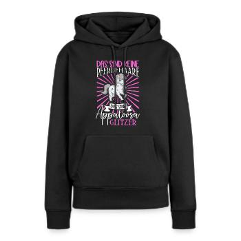 Appaloosa Glitzer - Das sind keine Pferdehaare - Frauen Premium Bio Hoodie - Schwarz - Vorne - Julia (174cm)