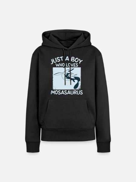 Meeresbiologe Mosasaurus Uhrzeit Dinosaurier - Frauen Premium Bio Hoodie - Schwarz