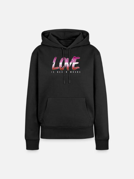 LGBTQ-Liebe ist nie falsch - Frauen Premium Bio Hoodie - Schwarz