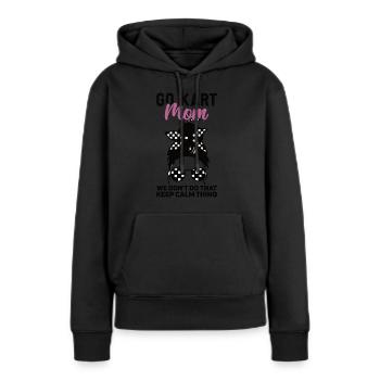 Faire du karting - Sweat à capuche Premium bio Femme - noir - Devant - Julia (174cm)