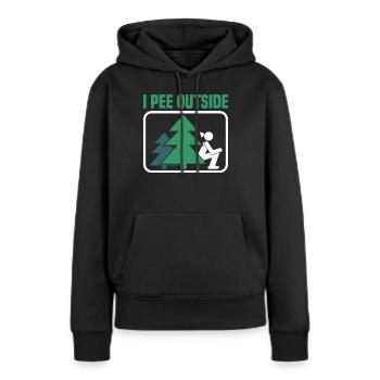 Je fais dehors j’adore dehors - Sweat à capuche Premium bio Femme - noir - Devant - Julia (174cm)