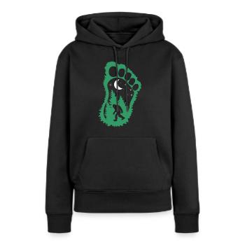 Bigfoot Im Wald - Frauen Premium Bio Hoodie - Schwarz - Vorne - Julia (174cm)