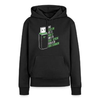 Entwickler Coder Programmierer USB - Frauen Premium Bio Hoodie - Schwarz - Vorne - Julia (174cm)