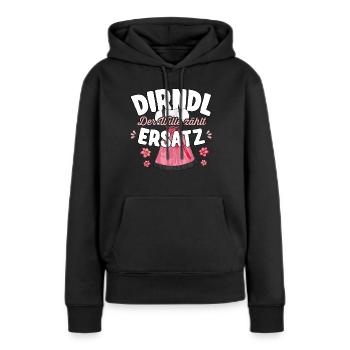 Ersatz Dirndl T-Shirt Damen Trachtenshirt Mädchen - Frauen Premium Bio Hoodie - Schwarz - Vorne - Julia (174cm)