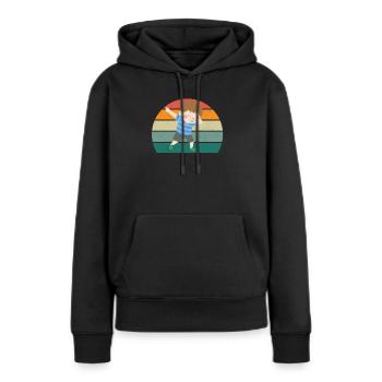 Enfants Jardin d’enfants Jouer Jeunes filles Enfant - Sweat à capuche Premium bio Femme - noir - Devant - Julia (174cm)