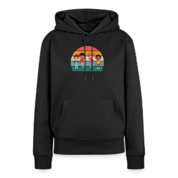 Enfants Jardin d’enfants Jouer Jeunes filles Enfant - Sweat à capuche Premium bio Femme - noir - Devant - Julia (174cm)