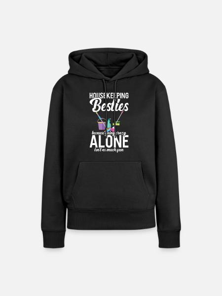 Haushalt - Frauen Premium Bio Hoodie - Schwarz