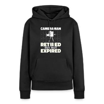 Caméraman à la retraite - Sweat à capuche Premium bio Femme - noir - Devant - Julia (174cm)
