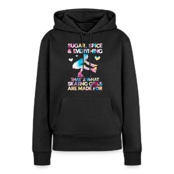 Patinage - Sweat à capuche Premium bio Femme - noir - Devant - Julia (174cm)