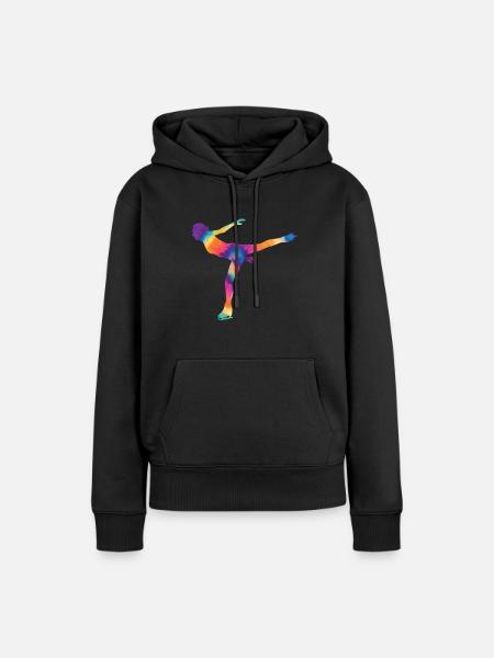 Eislaufen - Frauen Premium Bio Hoodie - Schwarz