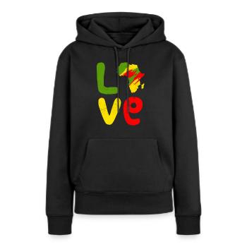Afrika Liebe Afrika Love Afrika - Frauen Premium Bio Hoodie - Schwarz - Vorne - Julia (174cm)
