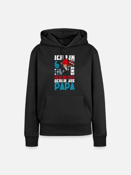 Ich bin 6 - Mädchen Rocker - Frauen Premium Bio Hoodie - Schwarz