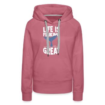 Baleine Caudal Fin Mammifères marins Océan - Sweat à capuche Premium bio Femme - mauve - Devant - Isabella (175cm)