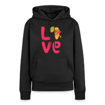 Afrika Liebe Afrika Love Afrika - Frauen Premium Bio Hoodie - Schwarz - Vorne - Julia (174cm)