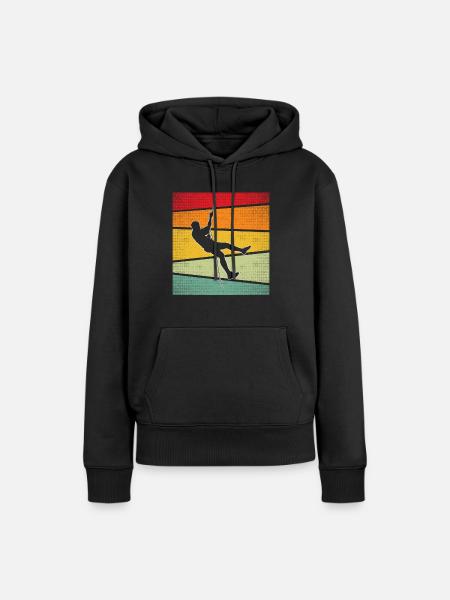 Escalade Rétro - Sweat à capuche Premium bio Femme - noir