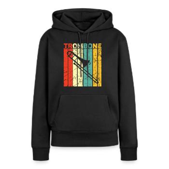 Trombone - Sweat à capuche Premium bio Femme - noir - Devant - Julia (174cm)