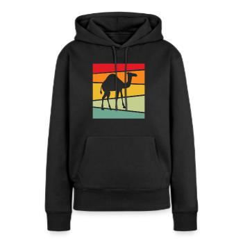 Rétro Dromadaire - Sweat à capuche Premium bio Femme - noir - Devant - Julia (174cm)