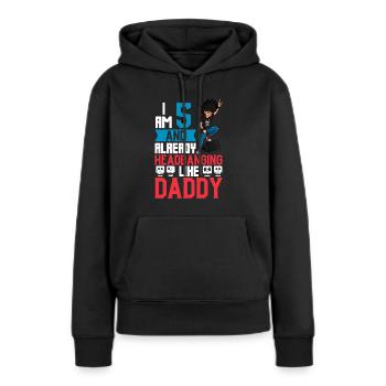 Ich bin 5 - Jungen Rocker - Frauen Premium Bio Hoodie - Schwarz - Vorne - Julia (174cm)