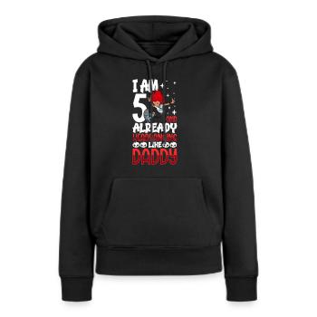 Ich bin 5 - Mädchen Rocker - Frauen Premium Bio Hoodie - Schwarz - Vorne - Julia (174cm)