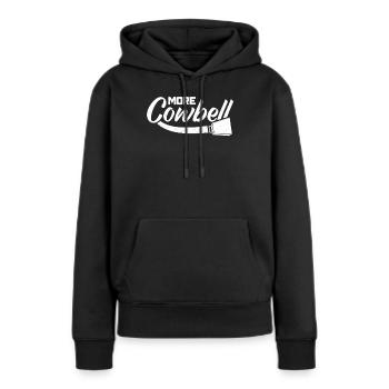 Mehr Kuhglocke - Frauen Premium Bio Hoodie - Schwarz - Vorne - Julia (174cm)