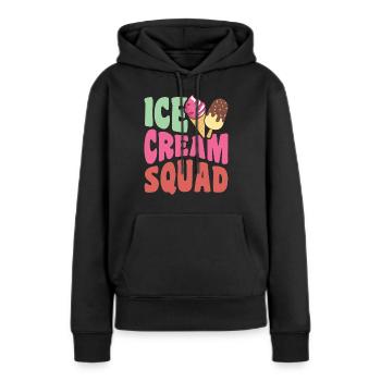 Troupe de crème glacée - Sweat à capuche Premium bio Femme - noir - Devant - Julia (174cm)