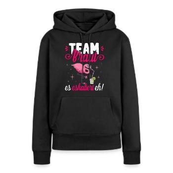 Team Braut JGA Frauen T-Shirt Polterabend Poltern - Frauen Premium Bio Hoodie - Schwarz - Vorne - Julia (174cm)