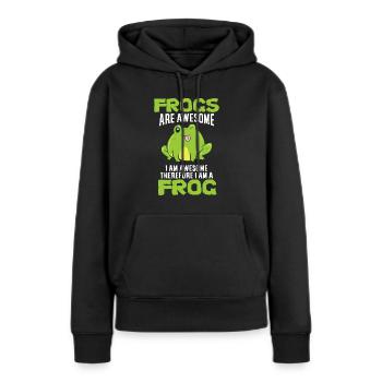 Lustige Frösche sind großartig Ich bin großartig, also bin ich - Frauen Premium Bio Hoodie - Schwarz - Vorne - Julia (174cm)