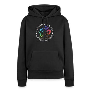 Reiki - Sweat à capuche Premium bio Femme - noir - Devant - Julia (174cm)