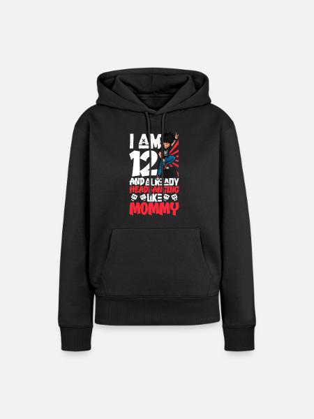 Ich bin 12 - Jungen Rocker - Frauen Premium Bio Hoodie - Schwarz