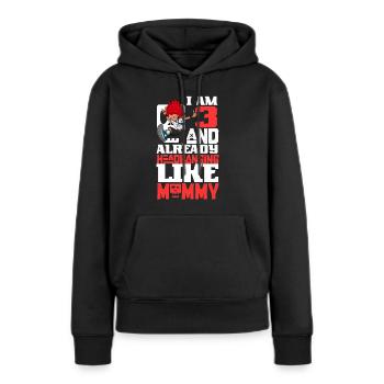 Ich bin 3 - Mädchen Rocker - Frauen Premium Bio Hoodie - Schwarz - Vorne - Julia (174cm)