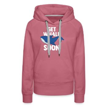 Baleine Mammifères marins Mer de baleines bleues - Sweat à capuche Premium bio Femme - mauve - Devant - Isabella (175cm)