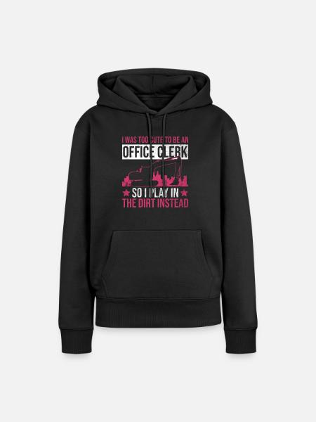 Bagger Mädchen Baggerfahrerin Baggerfahrer Frau - Frauen Premium Bio Hoodie - Schwarz
