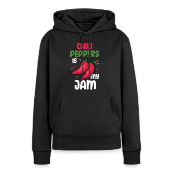 Chili-Pfeffer - Frauen Premium Bio Hoodie - Schwarz - Vorne - Julia (174cm)