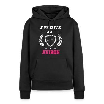 Je peux pas j'ai aviron femme - Sweat à capuche Premium bio Femme - noir - Devant - Julia (174cm)
